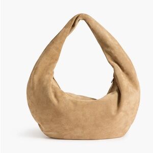 Flattered Alva Shoulder Bag Suede Sand Elegant Tan Suede Hobo Bag